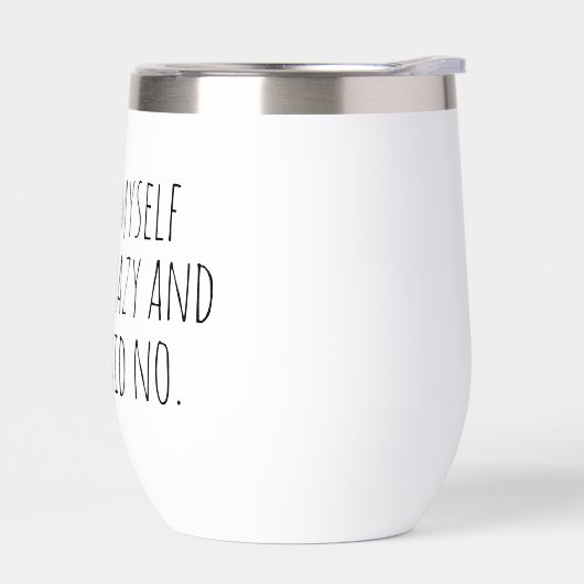 Grappige geïsoleerde wijndroogtrommel met deksel (Links)