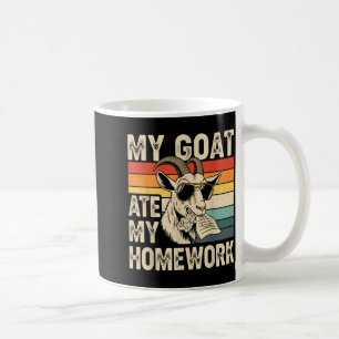 Grappige Geit At Huiswerk Vintage Boerderijdier Re Koffiemok