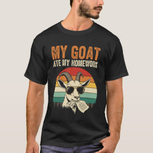 Grappige Geit At M'n Huiswerk Vintage Boerderij Di T-shirt