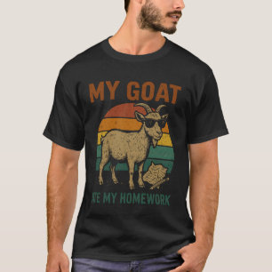 Grappige Geit At M'n Huiswerk Vintage Boerderij Di T-shirt
