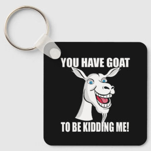 Grappige geit belettering schattig dier sleutelhanger