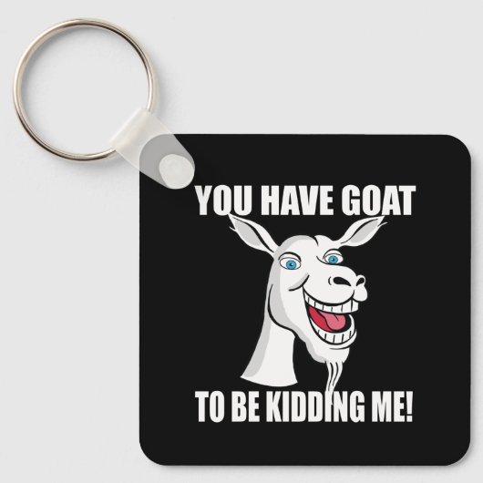 Grappige geit belettering schattig dier sleutelhanger (Voorkant)