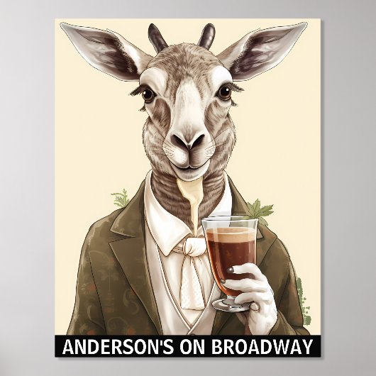 Grappige geit bier liefhebber dieren aangepaste co folie afdrukken (Voorkant)