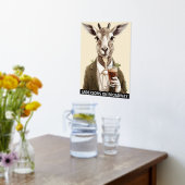 Grappige geit bier liefhebber dieren aangepaste co folie afdrukken (Laag (Keuken))