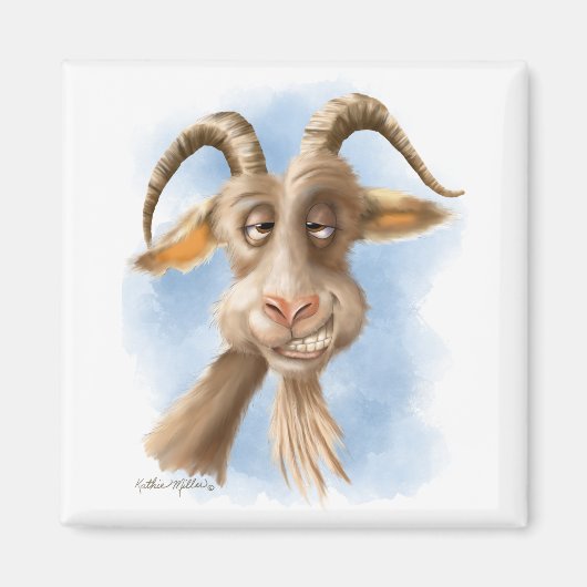 Grappige geit cartoon magneet (Voorkant)