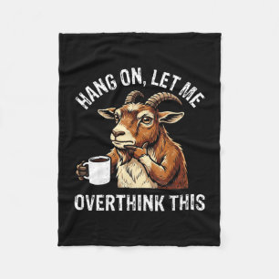 Grappige geit die te veel nadenkt over koffie lief fleece deken