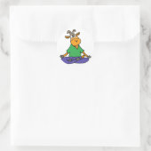 Grappige Geit Doing Lotus Positie Yoga Ronde Sticker (Tas)