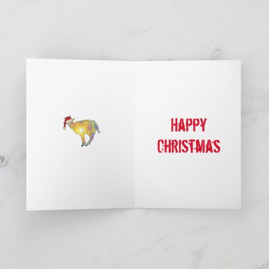 Grappige geit een Kerstman Kerst humor Kaart (Binnen)