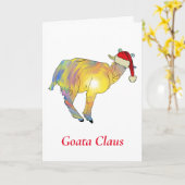 Grappige geit een Kerstman Kerst humor Kaart (Gele Bloem)