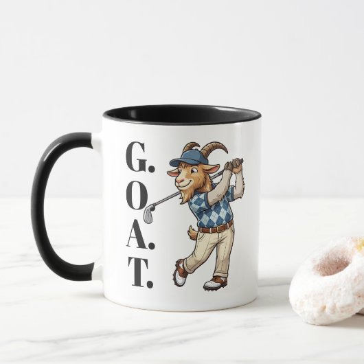 Grappige Geit Golfer Slaghout Mok (Met donut)