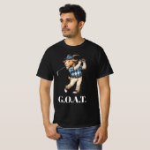 Grappige Geit Golfer Slingerende Club T-shirt (Voorkant volledig)
