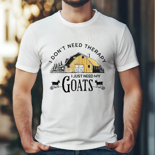 Grappige Geit Lover Therapy Quote T-shirt