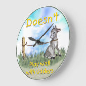 Grappige Geit Speelt Niet Goed Met Udders Muur Klo Grote Klok (Hoek)