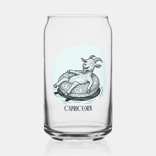 Grappige Geit Steenbok Zodiac Verjaardag Kerstmis Blikvorm Glas (Voorkant)