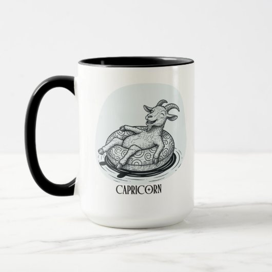 Grappige Geit Steenbok Zodiac Verjaardag Kerstmis Mok (Links)