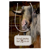 Grappige Geit voor 75e Verjaardag Medium Cadeauzakje (Voorkant)