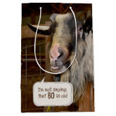 Grappige Geit voor 80e Verjaardag Medium Cadeauzakje (Voorkant)