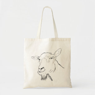 Grappige geiten lijn tekening dier kunst ontwerp tote bag