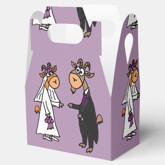 Grappige geitenbruid en bruidegom bruiloft bedankdoosjes (Geopend)