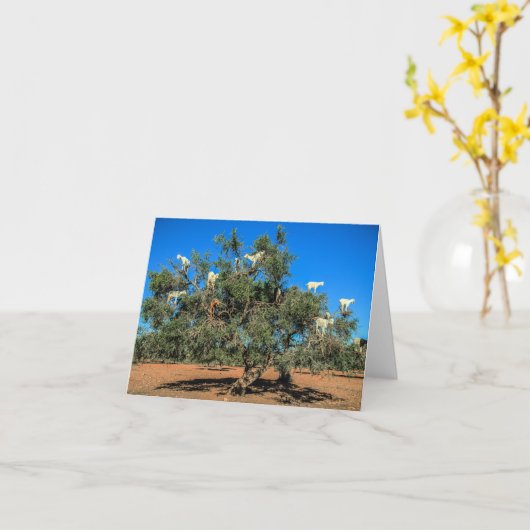 Grappige geitjes in bomen kaart (Gele Bloem)