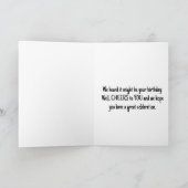 Grappige gekantelde hoofd kip close-up foto kaart (Binnen)