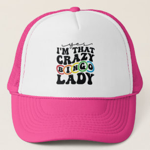 Grappige gekke Bingo-dame woordkunst Trucker Pet