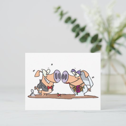 grappige gekke bruiloft bruidegom briefkaart (Staand voorkant)