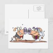 grappige gekke bruiloft bruidegom briefkaart (Voorkant / Achterkant)