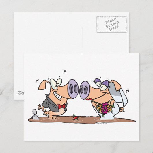 grappige gekke bruiloft bruidegom briefkaart (Voorkant / Achterkant)