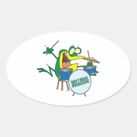 grappige gekke cartoon kikker cartoon ovale sticker (Voorkant)