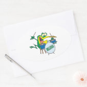 grappige gekke cartoon kikker cartoon ovale sticker (Envelop)