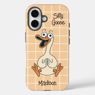 Grappige Gekke gans gepersonaliseerd iPhone 16 Hoesje