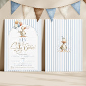 Grappige Gekke Gans Schattige Pinstripe Boy 6e Ver Kaart