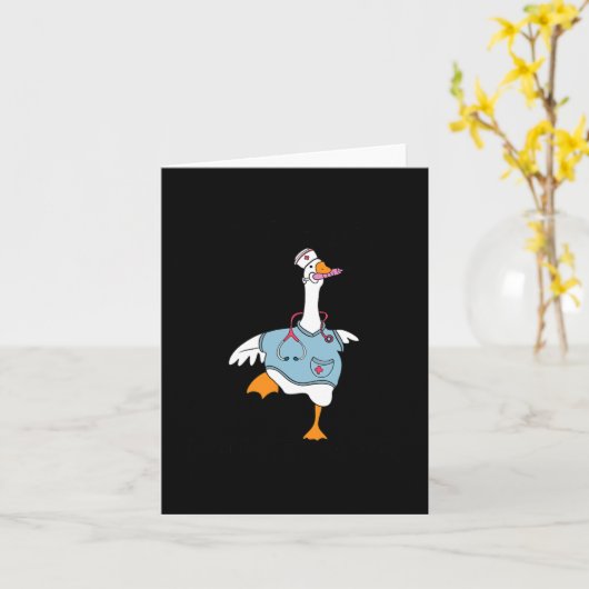Grappige Gekke Goose Nurse Club School Nurse Stude Kaart (Gele Bloem)