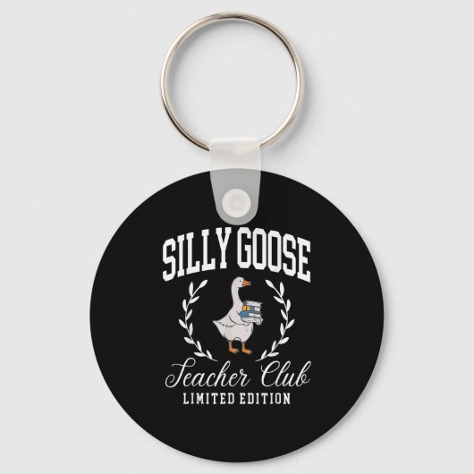 Grappige Gekke Goose Teacher Club Teacher Apprecia Sleutelhanger (Voorkant)