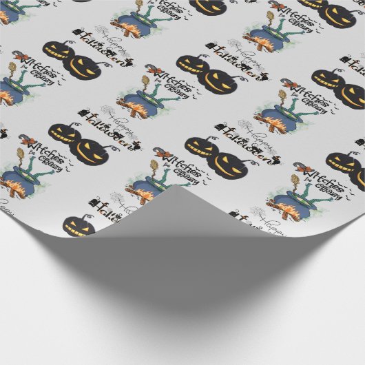 Grappige gekke hekserij en griezelige pompoenen Ha Cadeaupapier (Hoek)