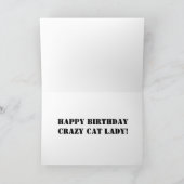 Grappige Gekke Kat Dame Cat Lover Birthday Card Kaart (Binnen)