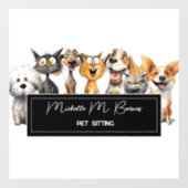 Grappige Gekke Katten Honden Oppas Professioneel Raamsticker (Vel)