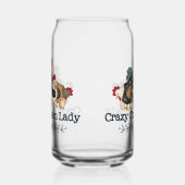 Grappige gekke kip dame boerderij blikvorm glas (Rechts)