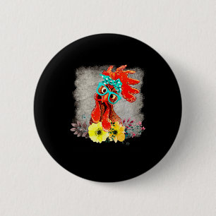 Grappige Gekke Kip Dames Woord Kunst  Ronde Button 5,7 Cm