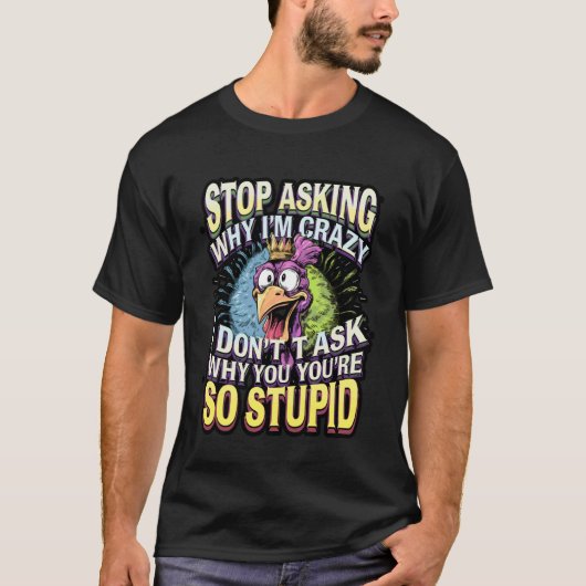 Grappige Gekke Kip Meme T-shirt (Voorkant)