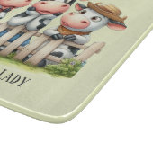 Grappige gekke koe dame aanpasbaar snijplank (Hoek)