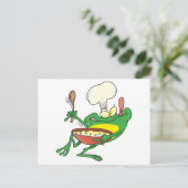 grappige gekke kokerkok-kikkerkkikker-cartoon briefkaart (Staand voorkant)