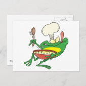 grappige gekke kokerkok-kikkerkkikker-cartoon briefkaart (Voorkant / Achterkant)