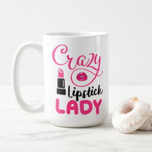 Grappige Gekke Lippenstift Dame Schattige Visagist Koffiemok
