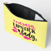 Grappige gekke lippenstift dame word art etui (Open)