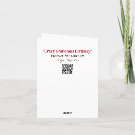 Grappige gekke oma's verjaardag kaart (Achterkant)