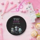 Grappige gekke robot verjaardag uitnodiging papieren bordje (Feest)