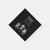 Grappige gekke robot verjaardag uitnodiging servet (Hoek)