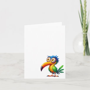 Grappige gekke vogel #3, bedankkaartjes bedankkaart